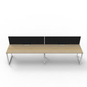 Rapidline Deluxe Loop Leg Single Side Office Desk With Screen Natural Oak White