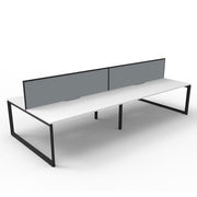 Rapidline Deluxe Loop Leg Double Side Office Desk With Screen Natural White Black