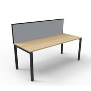 Rapidline Deluxe Profile Leg Single Side Office Desk With Screen Natural Oak Black