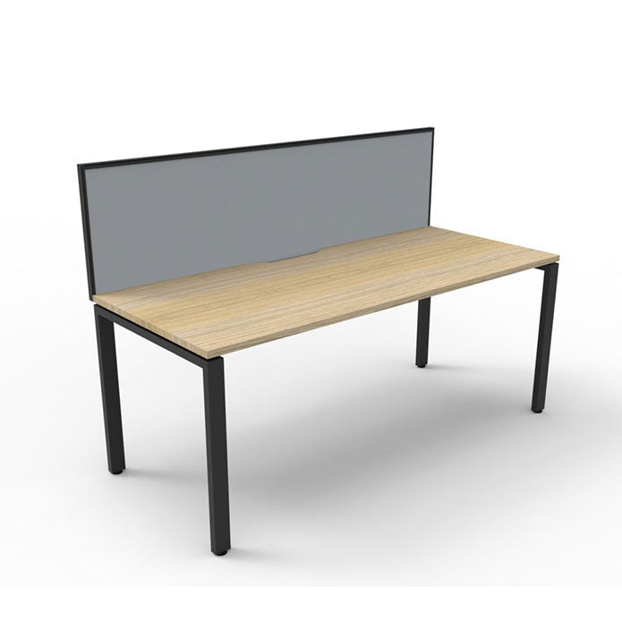 Rapidline Deluxe Profile Leg Single Side Office Desk With Screen Natural Oak Black