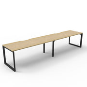 Rapidline Deluxe Loop Leg Single Side Office Desk No Screen Natural Oak Black