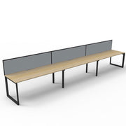 Rapidline Deluxe Loop Leg Single Side Office Desk With Screen Natural Oak Black