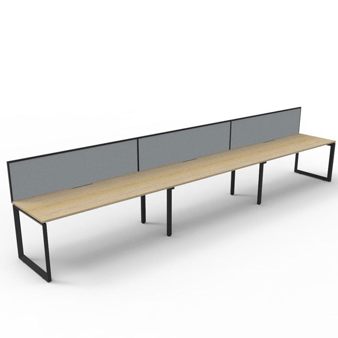 Rapidline Deluxe Loop Leg Single Side Office Desk With Screen Natural Oak Black