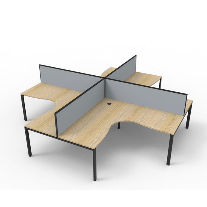 Rapidline Deluxe Profile Leg Corner Desk Natural Oak Black