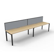 Rapidline Deluxe Profile Leg Single Side Office Desk With Screen Natural Oak Black