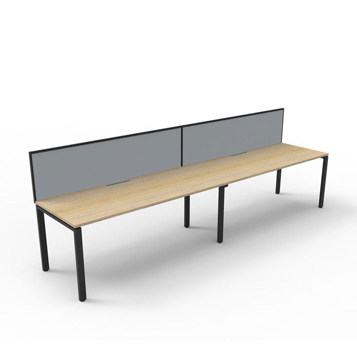 Rapidline Deluxe Profile Leg Single Side Office Desk With Screen Natural Oak Black
