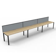Rapidline Deluxe Profile Leg Single Side Office Desk With Screen Natural Oak Black