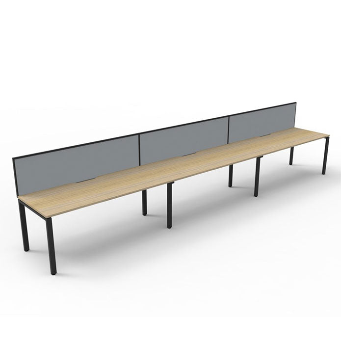 Rapidline Deluxe Profile Leg Single Side Office Desk With Screen Natural Oak Black