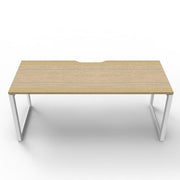 Rapidline Deluxe Loop Leg Single Side Office Desk No Screen Natural Oak White