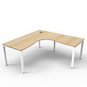 Rapidline Deluxe Profile Leg Corner Desk Natural Oak White