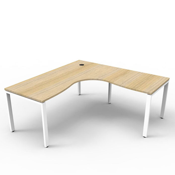 Rapidline Deluxe Profile Leg Corner Desk Natural Oak White