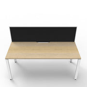 Rapidline Deluxe Profile Leg Single Side Office Desk With Screen Natural Oak White