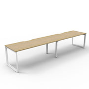 Rapidline Deluxe Loop Leg Single Side Office Desk No Screen Natural Oak White