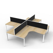 Rapidline Deluxe Profile Leg Corner Desk Natural Oak White