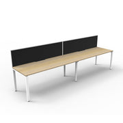 Rapidline Deluxe Profile Leg Single Side Office Desk With Screen Natural Oak White
