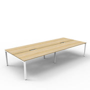 Rapidline Deluxe Profile Leg Double Side Office Desk No Screen Natural Oak White