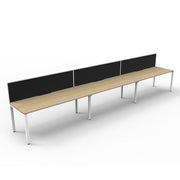 Rapidline Deluxe Profile Leg Single Side Office Desk With Screen Natural Oak White
