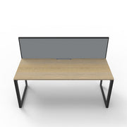 Rapidline Deluxe Loop Leg Single Side Office Desk With Screen Natural Oak Black