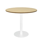 Rapidline Disc Base Round Table White Natural Oak