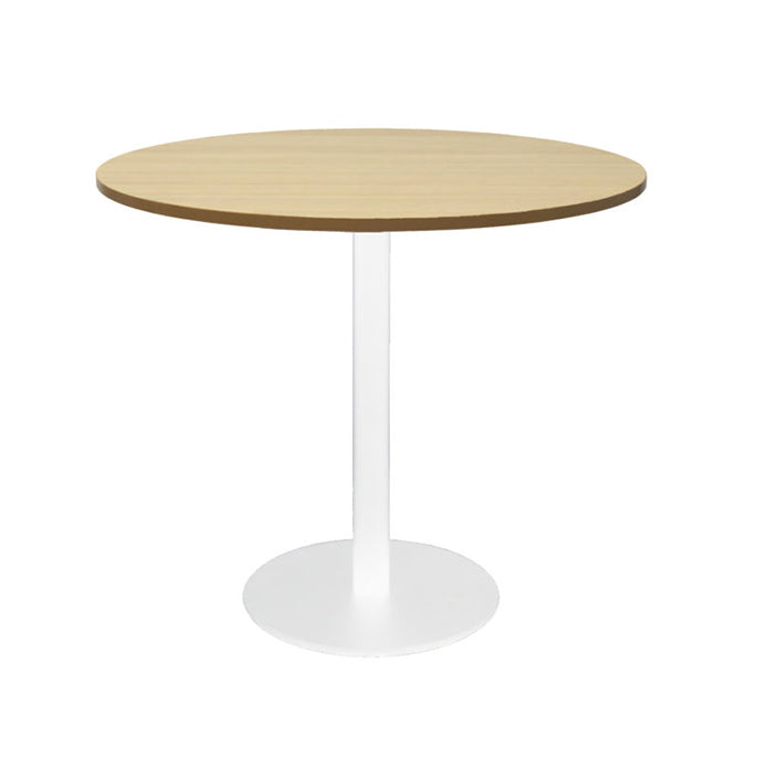 Rapidline Disc Base Round Table White Natural Oak