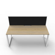 Rapidline Deluxe Loop Leg Single Side Office Desk With Screen Natural Oak White