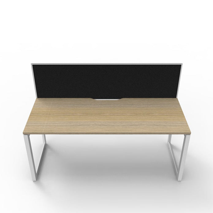 Rapidline Deluxe Loop Leg Single Side Office Desk With Screen Natural Oak White