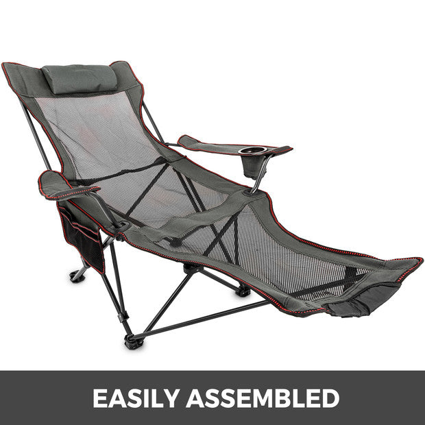 VEVOR Recliner Folding Outdoor Camping Chair/ Beach Chair/ Garden Chair / Fishing Chair with Footrest