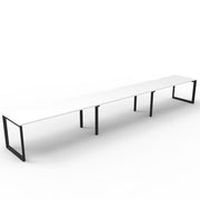 Rapidline Deluxe Loop Leg Single Side Office Desk No Screen Natural White Black