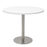 Rapidline Disc Base Round Table Stainless Steel Natural White