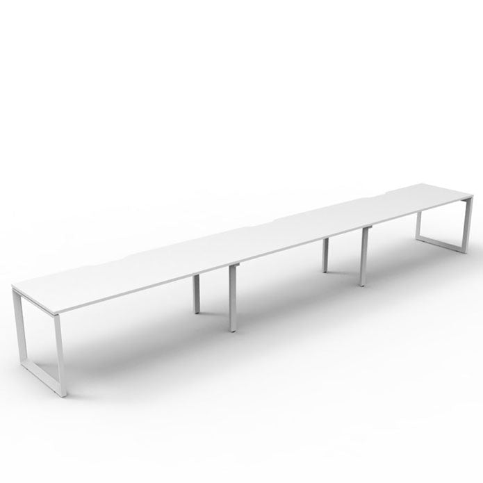 Rapidline Deluxe Loop Leg Single Side Office Desk No Screen Natural White White