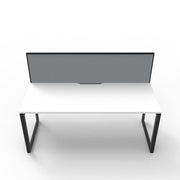 Rapidline Deluxe Loop Leg Single Side Office Desk With Screen Natural White Black