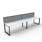 Rapidline Deluxe Loop Leg Single Side Office Desk With Screen Natural White Black