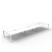 Rapidline Deluxe Profile Leg Double Side Office Desk No Screen Natural White White