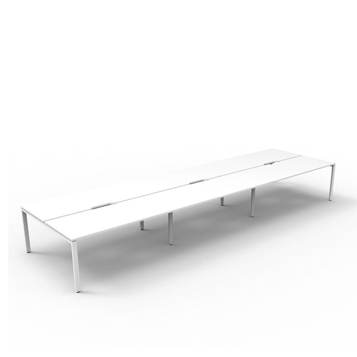 Rapidline Deluxe Profile Leg Double Side Office Desk No Screen Natural White White