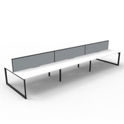 Rapidline Deluxe Loop Leg Double Side Office Desk With Screen Natural White