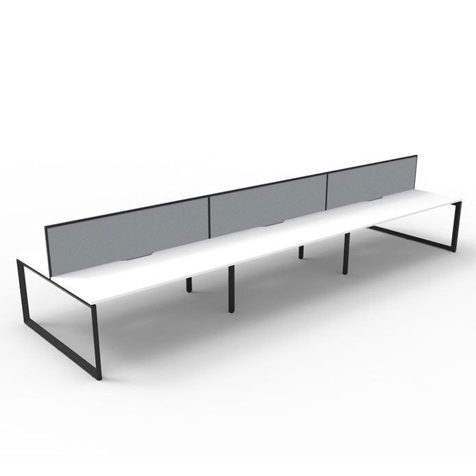 Rapidline Deluxe Loop Leg Double Side Office Desk With Screen Natural White