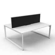 Rapidline Deluxe Loop Leg Double Side Office Desk With Screen Natural White White