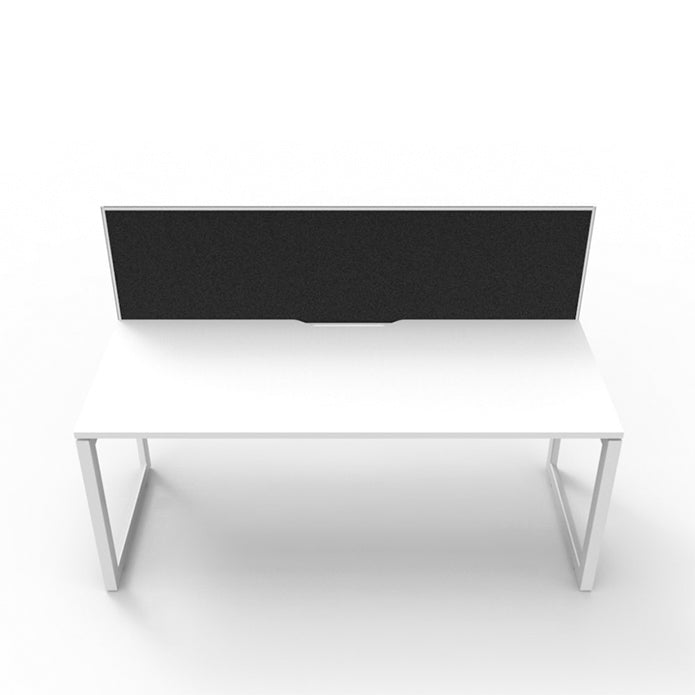 Rapidline Deluxe Loop Leg Single Side Office Desk With Screen Natural White White