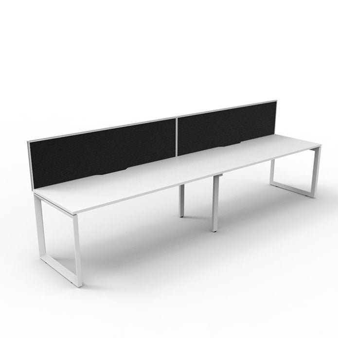 Rapidline Deluxe Loop Leg Single Side Office Desk With Screen Natural White White