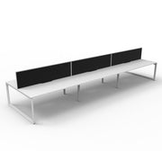 Rapidline Deluxe Loop Leg Double Side Office Desk With Screen Natural White White