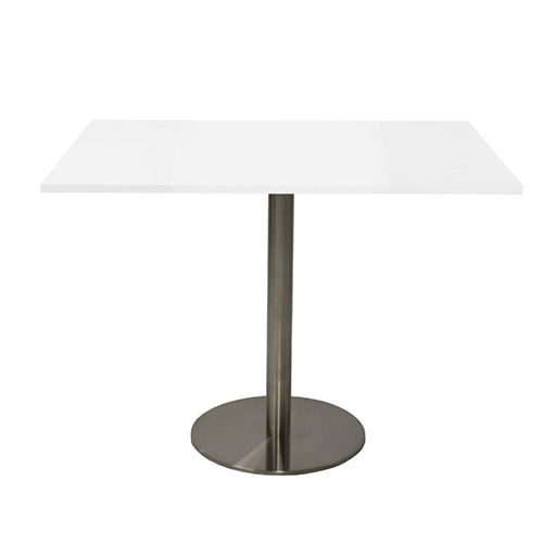 Rapidline Square Meeting Table 900mmD x 755mmH Stainlees Steel Natural White