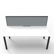 Rapidline Deluxe Profile Leg Single Side Office Desk With Screen Natural White Black
