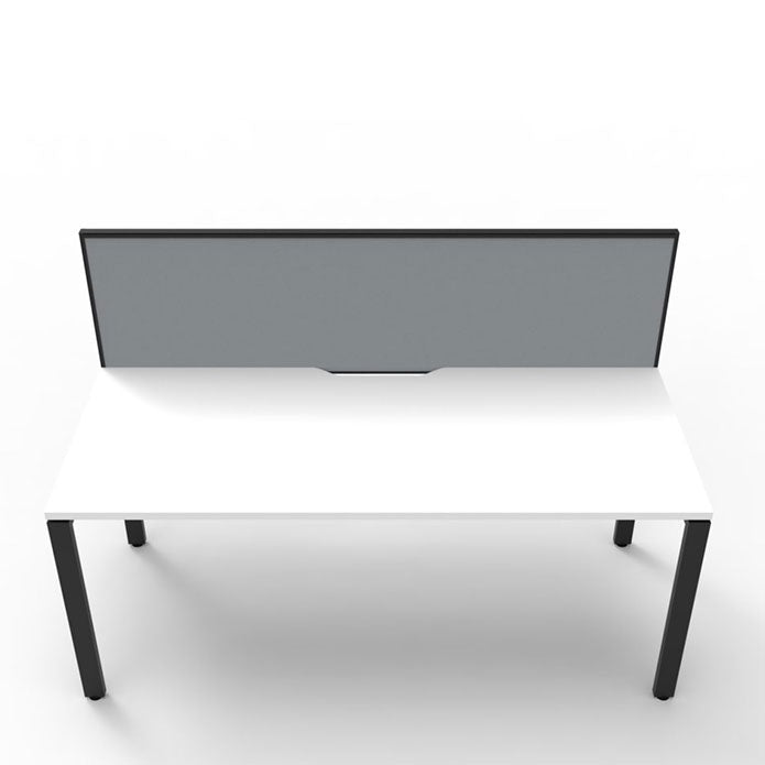 Rapidline Deluxe Profile Leg Single Side Office Desk With Screen Natural White Black