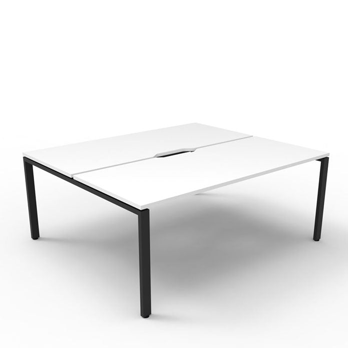 Rapidline Deluxe Profile Leg Double Side Office Desk No Screen Natural White Black
