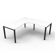 Rapidline Deluxe Profile Leg Corner Desk Natural White Black