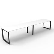 Rapidline Deluxe Loop Leg Single Side Office Desk No Screen Natural White Black