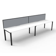 Rapidline Deluxe Profile Leg Single Side Office Desk With Screen Natural White Black