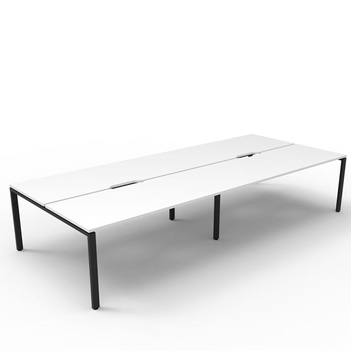 Rapidline Deluxe Profile Leg Double Side Office Desk No Screen Natural White Black