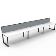 Rapidline Deluxe Loop Leg Single Side Office Desk With Screen Natural White Black