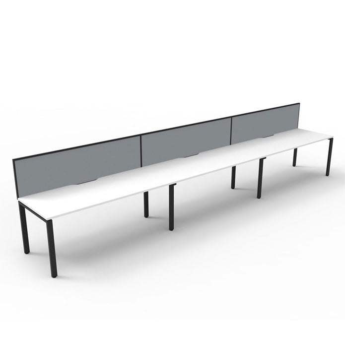 Rapidline Deluxe Profile Leg Single Side Office Desk With Screen Natural White Black